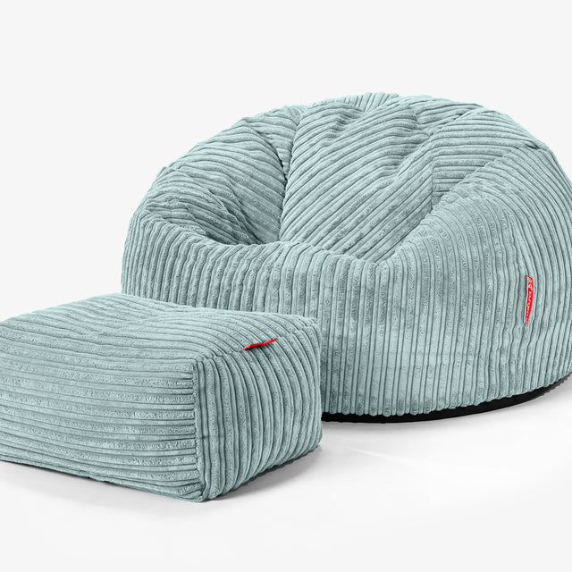 Classic Bean Bag Chair - Cord Mint Green 02