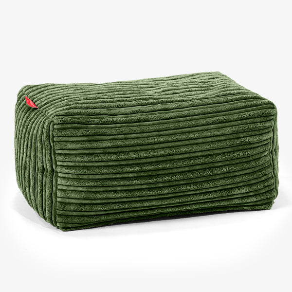 Small Footstool - Cord Forest Green