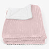 Large Sherpa Throw / Blanket 140 x 200cm - Cord Blush Pink 01