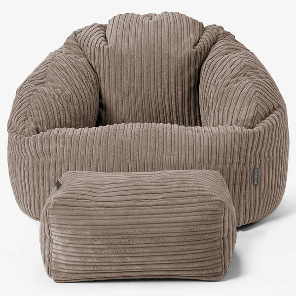 Bubble Bean Bag Chair - Cord Dovetail Grey 01
