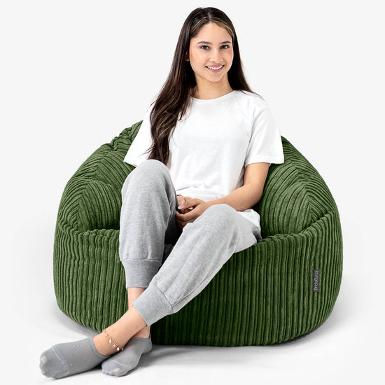 Bubble Bean Bag Chair - Cord Forest Green 03
