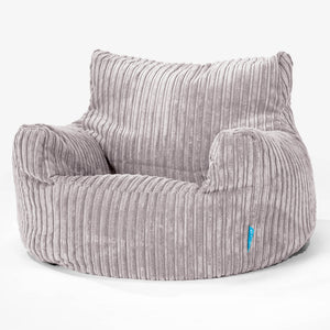 Children's Armchair Bean Bag 3-8 yr - Cord Silver Grey