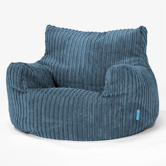 Children's Armchair 3-8 Bean Bag - Cord Navy Blue 01