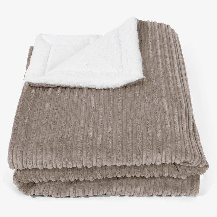 Large Sherpa Throw / Blanket 140 x 200cm - Cord Dovetail Grey 01