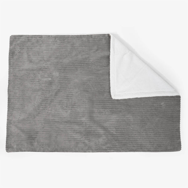Large Sherpa Throw / Blanket 140 x 200cm - Cord Graphite Grey 01