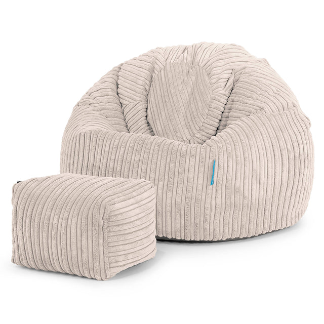 Classic Kids Bean Bag Chair 1-5 yr - Cord Ivory 02