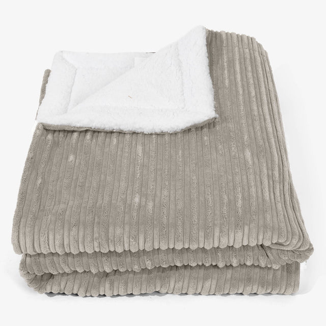 Large Sherpa Throw / Blanket 140 x 200cm - Cord Mink 01