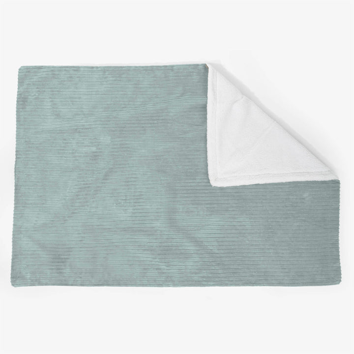 Large Sherpa Throw / Blanket 140 x 200cm - Cord Mint Green 02