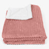 Large Sherpa Throw / Blanket 140 x 200cm - Cord Peach 01