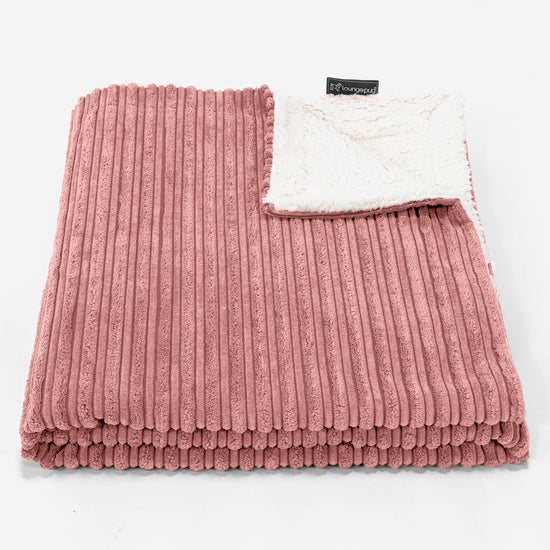 Sherpa Throw / Blanket - Cord Peach 02