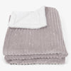 Large Sherpa Throw / Blanket 140 x 200cm - Cord Silver Grey 01