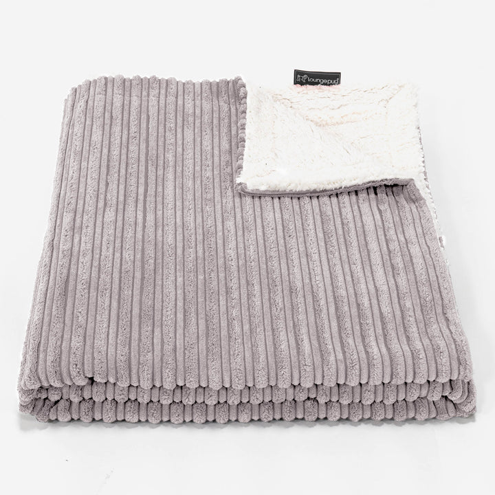 Sherpa Throw / Blanket - Cord Silver Grey 02