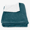 Large Sherpa Throw / Blanket 140 x 200cm - Cord Teal Blue 01