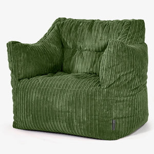 Victor Bean Bag Armchair - Cord Forest Green