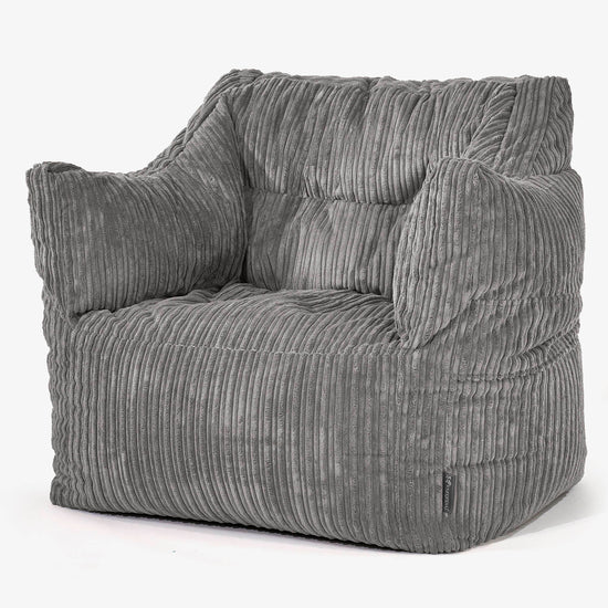 Victor Bean Bag Armchair - Cord Graphite Grey 01