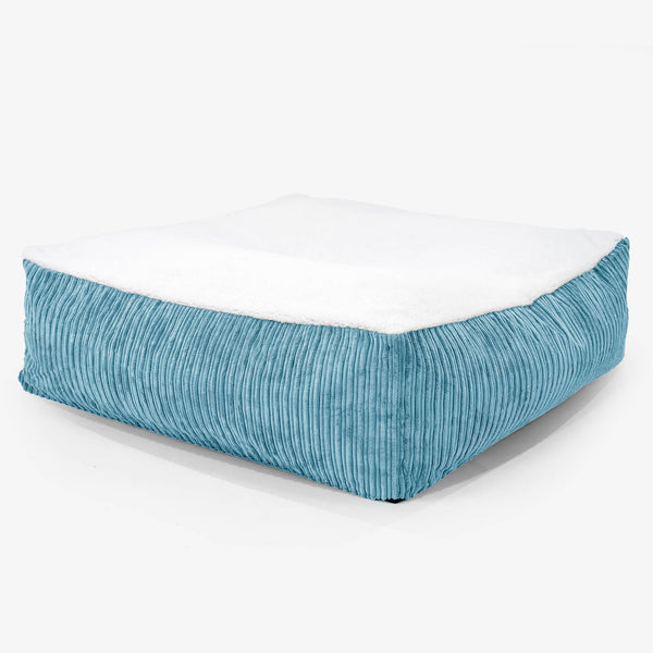 The Crash Pad Mattress XXL Dog Bed - Sherpa & Cord Aegean Blue 01