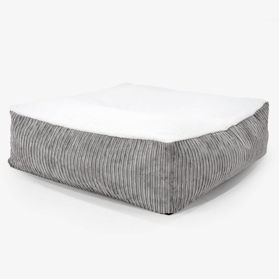 The Crash Pad Mattress XXL Dog Bed - Sherpa & Cord Graphite Grey 01