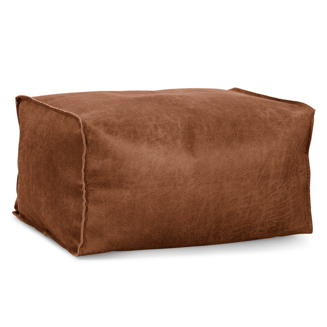Small Footstool Replacement Cover - Distressed Leather 01