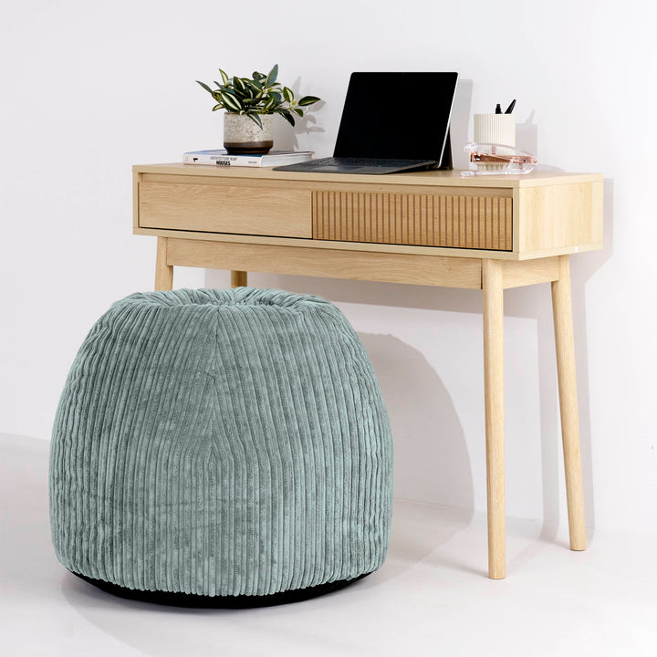 Ergonomic Office Pouf Chair - Cord Mint Green 02