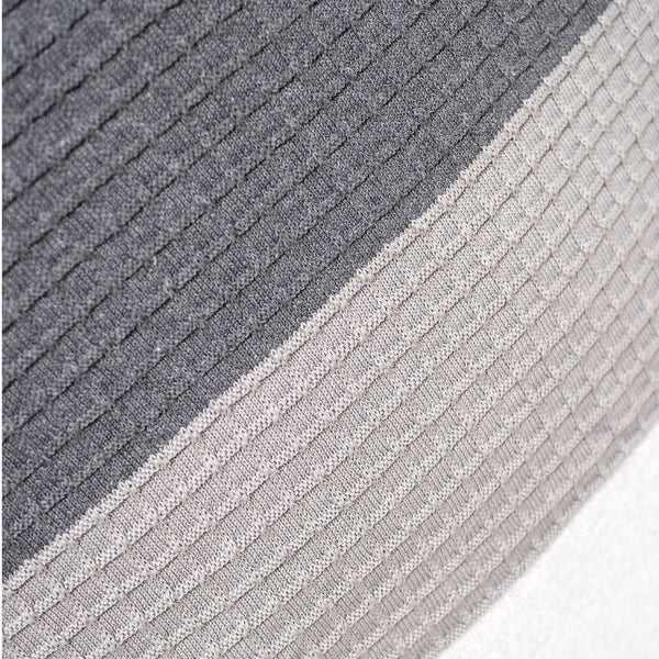 Extra Large Scatter Cushion Cover 70 x 70cm - Knitted Colourblock Grey Fabric Close-up Image