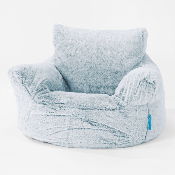 Kids Armchair Bean Bag for Toddlers 1-3 yr Replacement Cover - Fluffy Faux Fur Rabbit 01