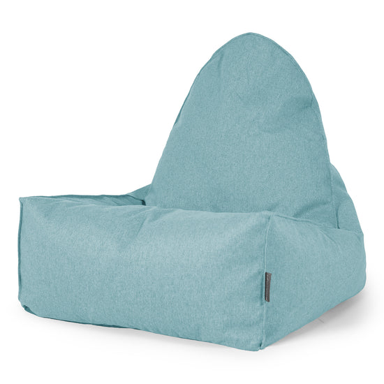 Scandi Lounger Bean Bag Chair - Interalli Wool Aqua 01