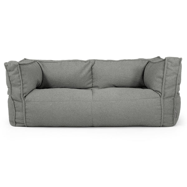 The 2 Seater Albert Sofa Bean Bag - Boucle Grey