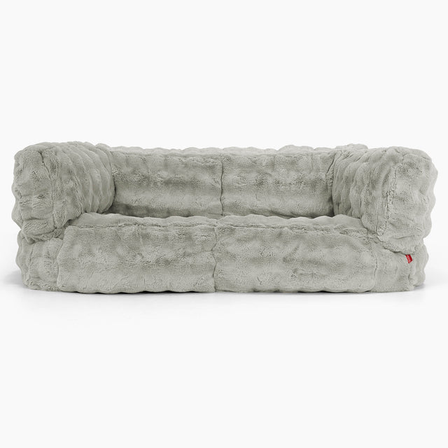 The 2 Seater Albert Sofa Bean Bag - Bubble Faux Fur Sage Green 01