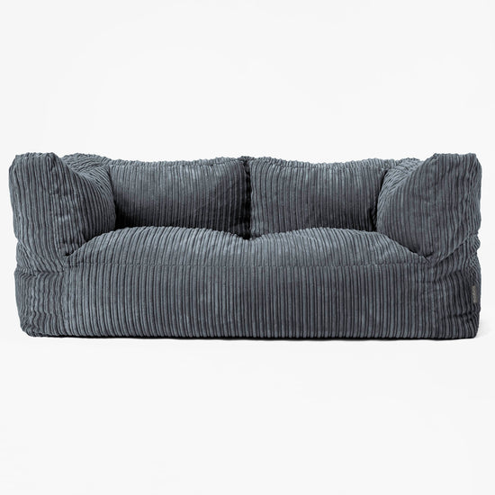 The 2 Seater Albert Sofa Bean Bag - Cord Slate Grey 01