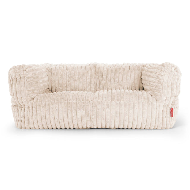 The 2 Seater Albert Sofa Bean Bag - Ultra Plush Cord Cream 01