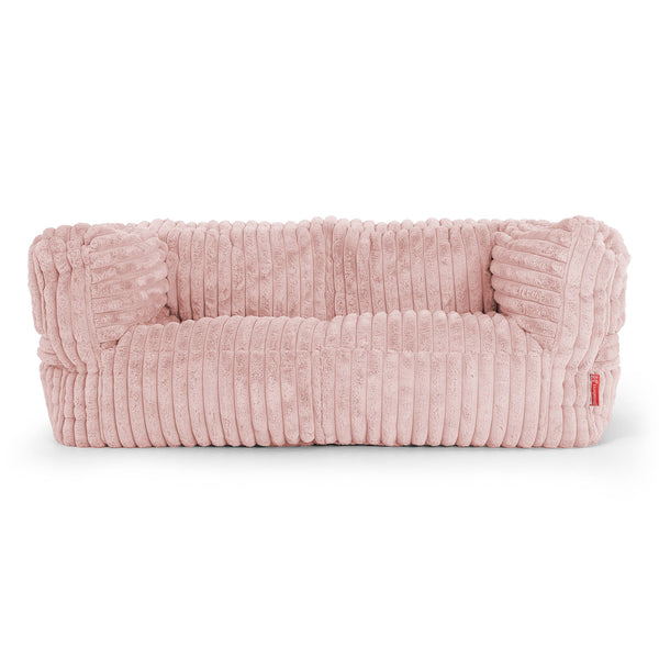 The 2 Seater Albert Sofa Bean Bag - Ultra Plush Cord Dusty Pink 01