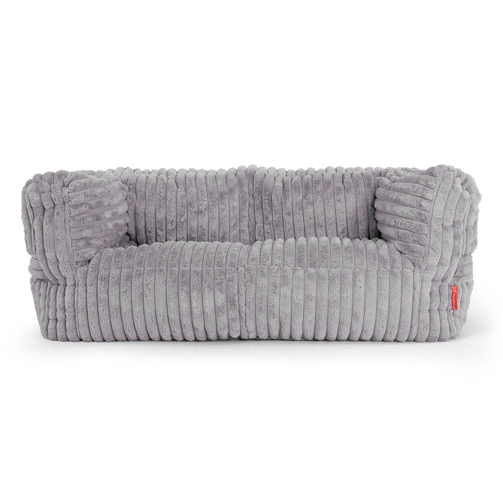 The 2 Seater Albert Sofa Bean Bag - Ultra Plush Cord Grey 01