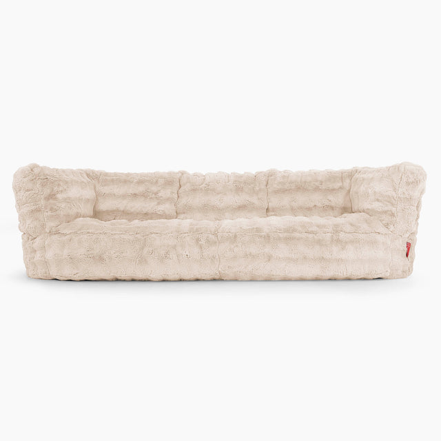 The 3 Seater Albert Sofa Bean Bag - Bubble Faux Fur Cream 01