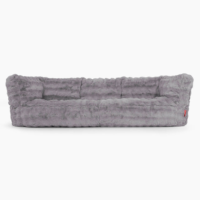 The 3 Seater Albert Sofa Bean Bag - Bubble Faux Fur Grey 01