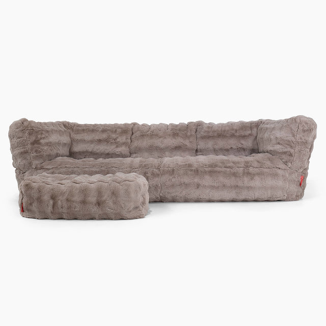 The 3 Seater Albert Sofa Bean Bag - Bubble Faux Fur Mink 02