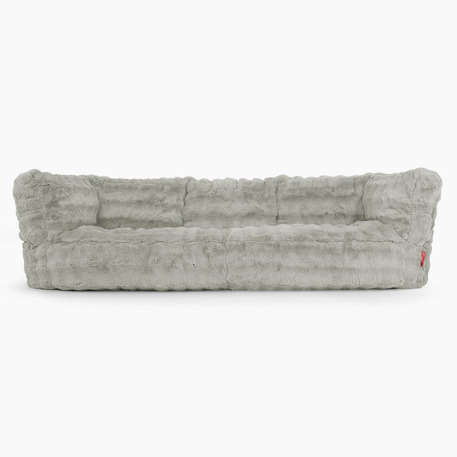 The 3 Seater Albert Sofa Bean Bag - Bubble Faux Fur Sage Green 01