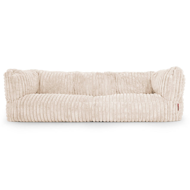 The 3 Seater Albert Sofa Bean Bag - Ultra Plush Cord Cream 01