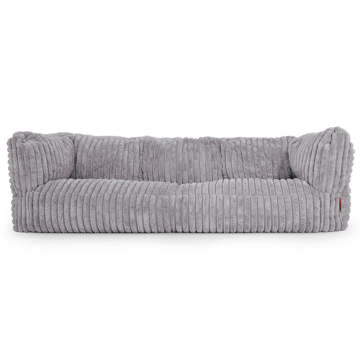 The 3 Seater Albert Sofa Bean Bag - Ultra Plush Cord Grey 01