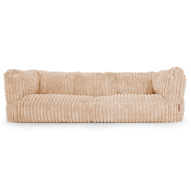 The 3 Seater Albert Sofa Bean Bag - Ultra Plush Cord Peach 01