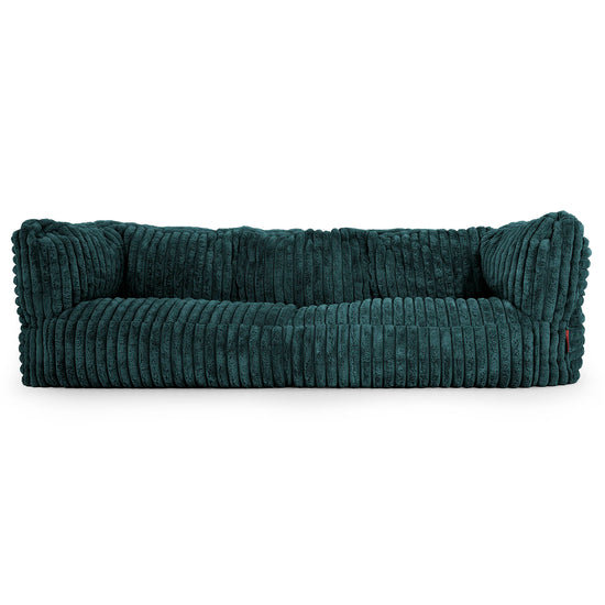 The 3 Seater Albert Sofa Bean Bag - Ultra Plush Cord Teal 01