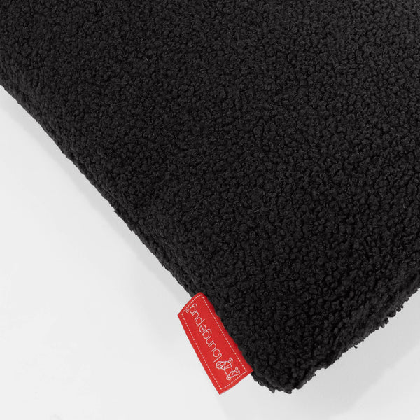 XL Rectangular Support Cushion Cover 40 x 70cm - Boucle Graphite Grey Fabric Close-up Image