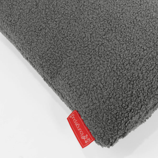 XL Rectangular Support Cushion Cover 40 x 70cm - Boucle Grey Fabric Close-up Image