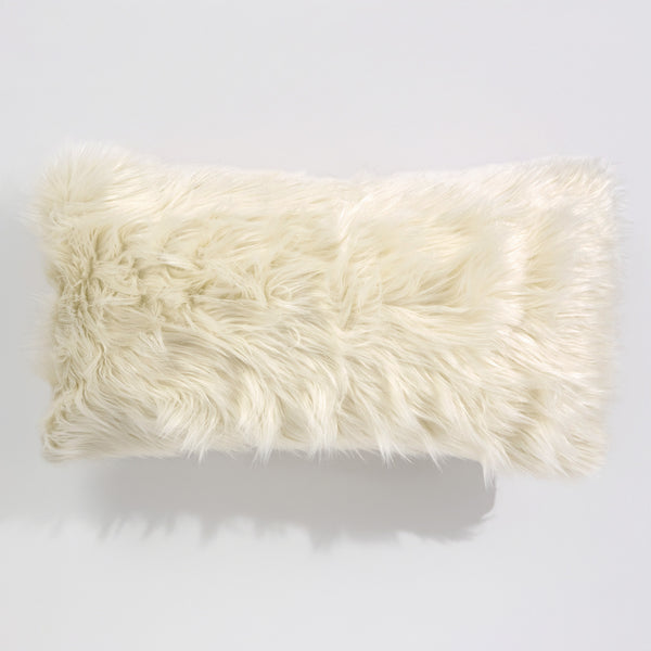 XL Rectangular Support Cushion Cover 40 x 70cm - Mongolian Fur Cream 01