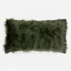 XL Rectangular Support Cushion Cover 40 x 70cm - Mongolian Fur Sage Green 01