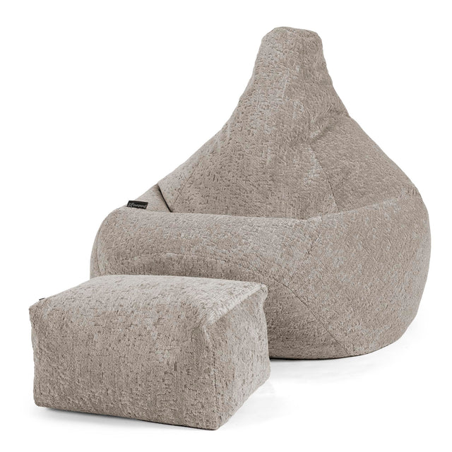Highback Bean Bag Chair - Cord Graphite Grey 01