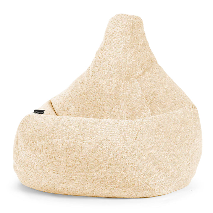 Highback Bean Bag Chair - Cord Ivory 02