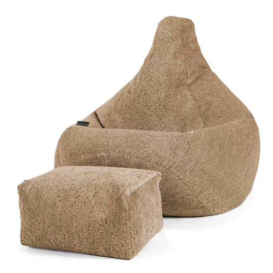 Highback Bean Bag Chair - Cord Mink 01
