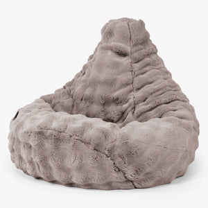 Highback Bean Bag Chair - Bubble Faux Fur Mink