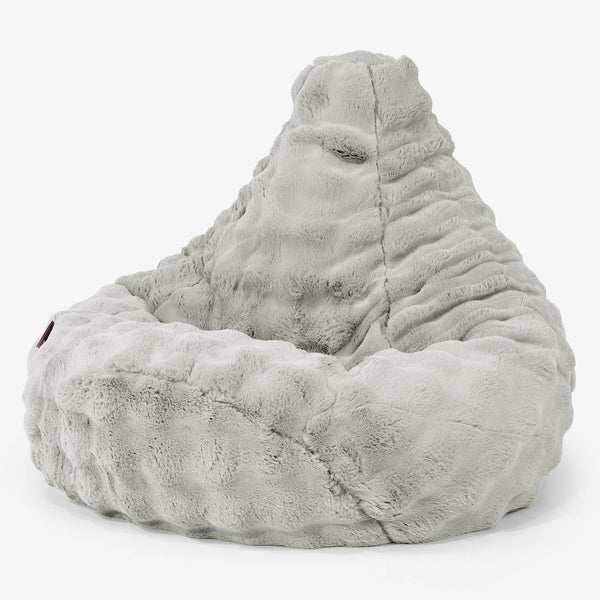 Highback Bean Bag Chair - Bubble Faux Fur Sage Green 01