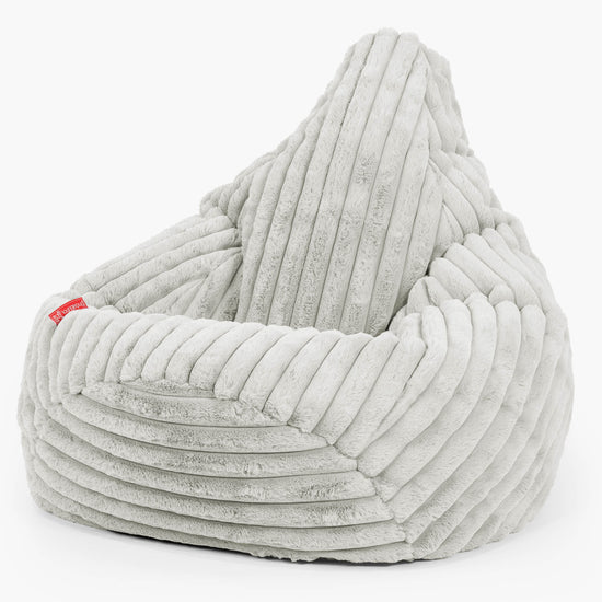 Highback Bean Bag Chair - Ultra Plush Cord Sage Green 02